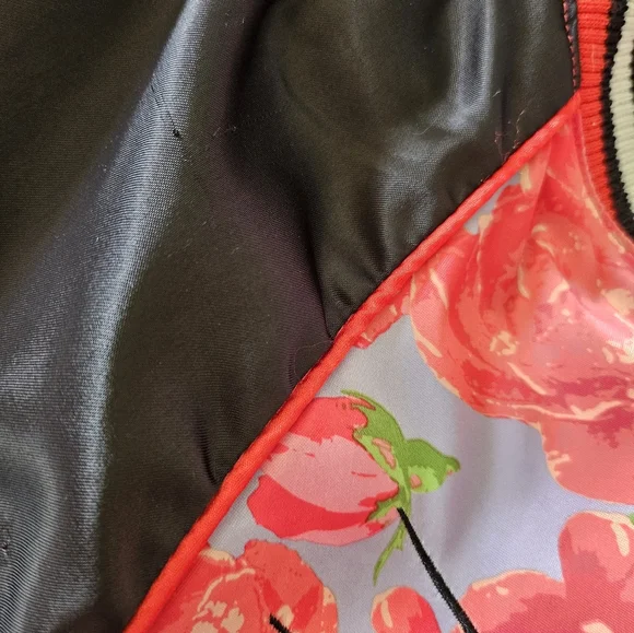 Silk Style Joggers Embroidered Satin Bomber Jacket Silence + Noise Yellow Bag - Picture 16 of 16